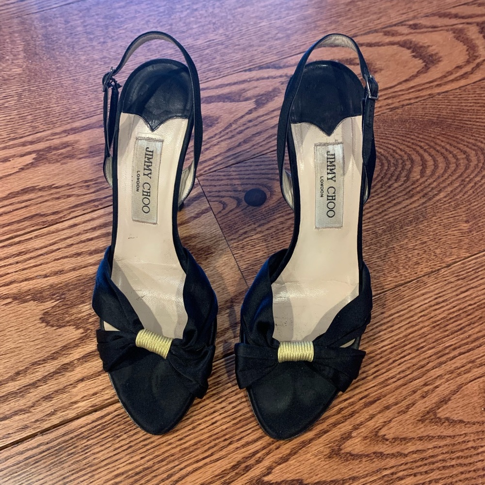 Jimmy Choo Music satin black pumps